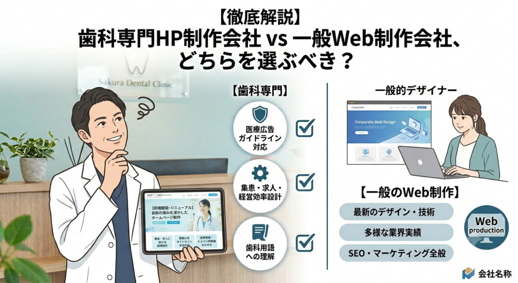 【徹底比較】歯科専門のHP制作会社 vs 一般のWeb制作会社、どちらを選ぶべき？